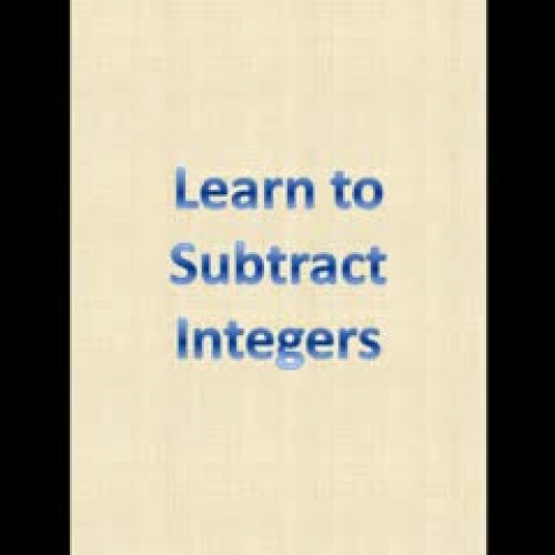 Learn to Subtract Integers