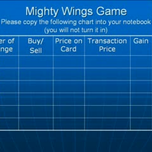 Mighty Wings Game vs. Physical Trading Floor