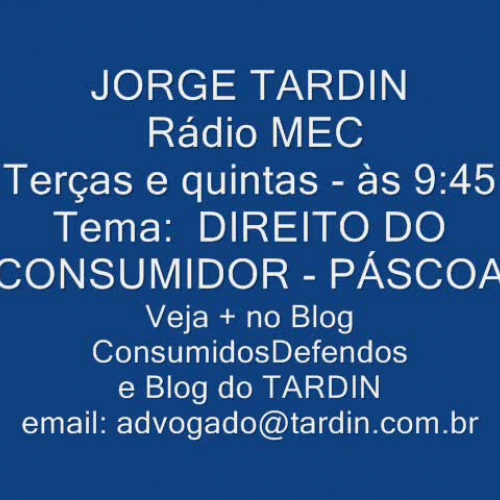 O CONSUMIDOR - PROF. TARDIN - AUDIO - PASCOA