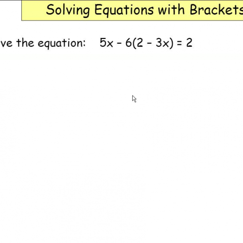 Solving Equations with Brackets - Credit Math