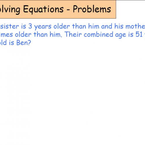Solving Equations - Problems