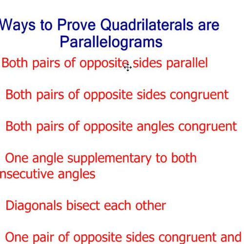 Ways to Prove Quadrilaterals are Parallelogra