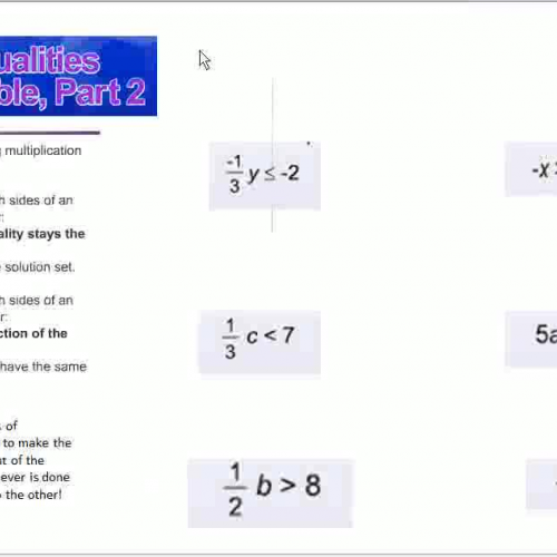 Linear Inequalities in 1 Variable Part 2 