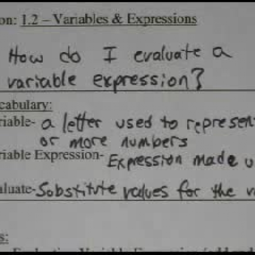 Course 2 - Lesson 1.2 Variables and Expressio