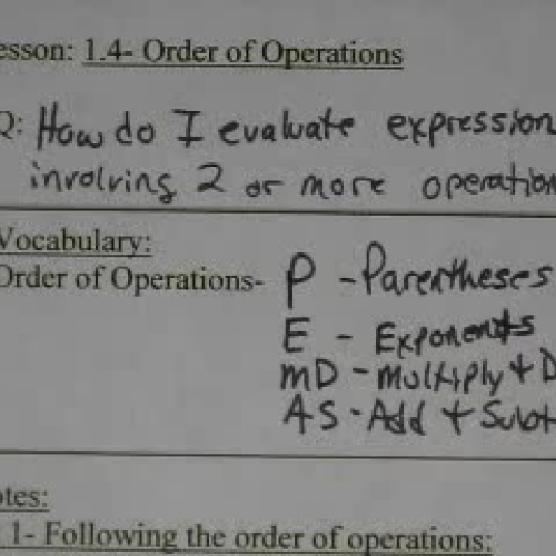 Course 2 - Lesson 1.4 Order of Operations