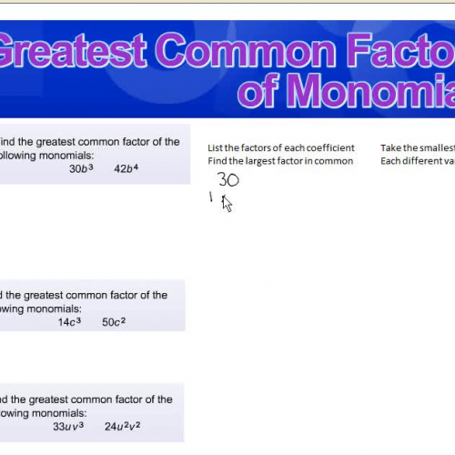 Greatest common factor of Polynomials