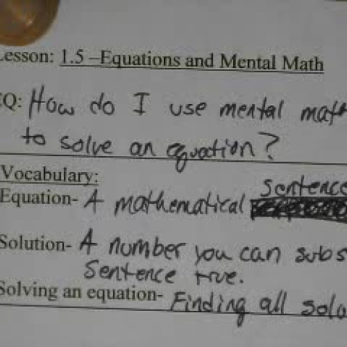 Course 2 Lesson 1.5 Equations and Mental Math