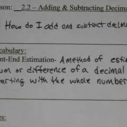 Course 2 - Lesson 2.2 Adding and Subtracting 