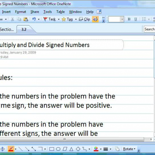 Multiplying and Dividing Positive and Negativ