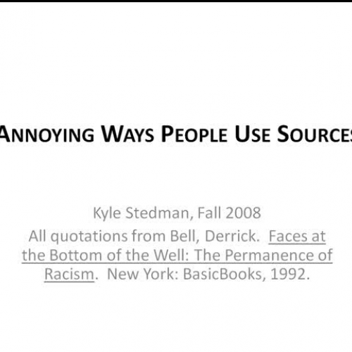 Annoying Ways People Use Sources