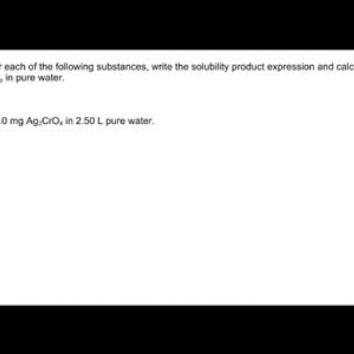 Solubility Equilibrium Problems