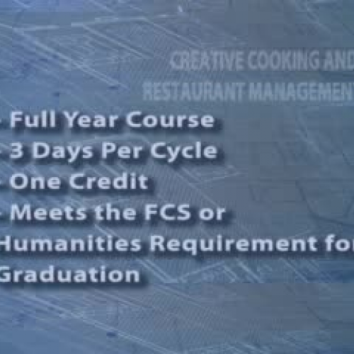 Creative Cooking and Restaurant Management