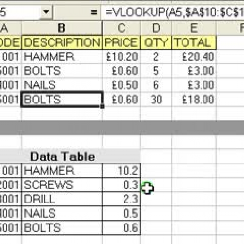 Excel for beginners vlookup 2