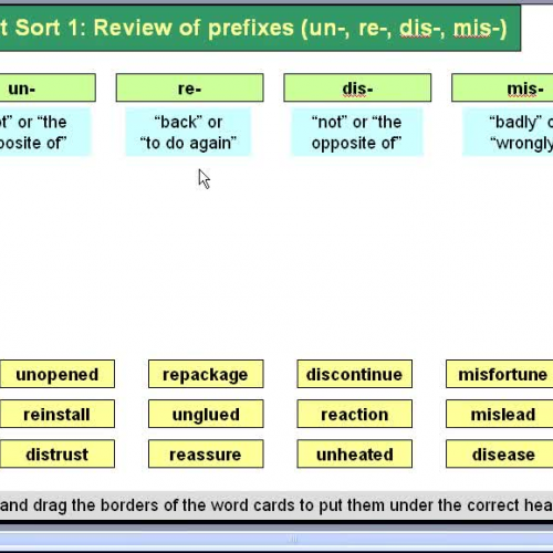Forest Sort 1 Prefixes un_re_dis_mis