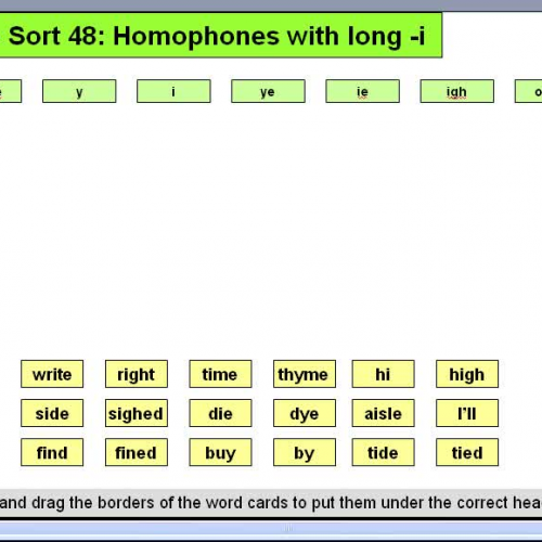 Lime Sort 48 Homophones with Long i