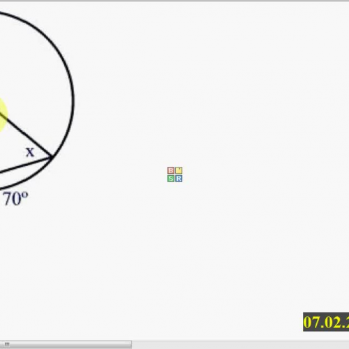 Solving for angle of triangle inscribed in ci