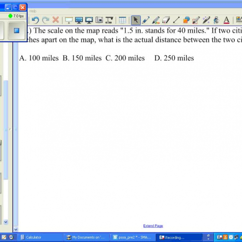 PSSA Grade 7 Math 19 Map Scale
