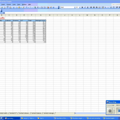 Spreadsheets Tabs and Graphing