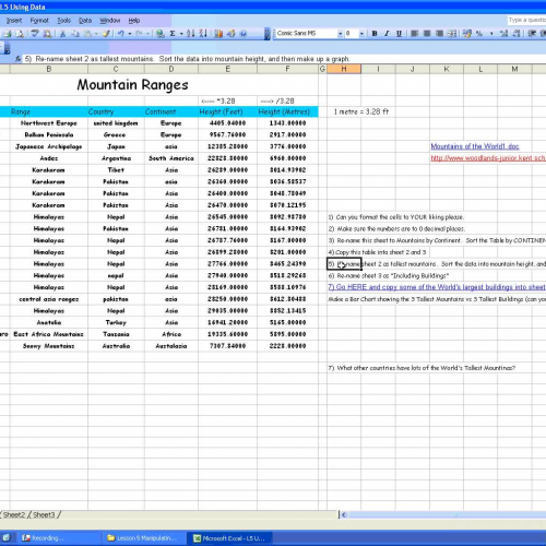 Spreadsheets Formatting a Worksheet