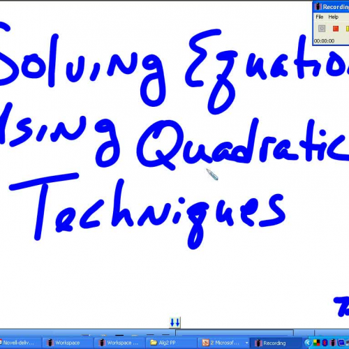7.3 Quadratic Techniques