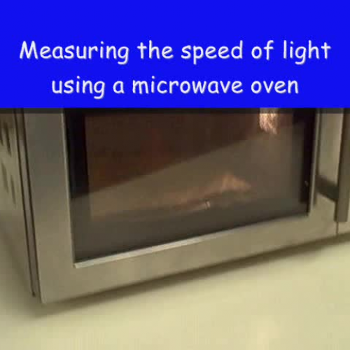 Measuring the speed of light using a microwav