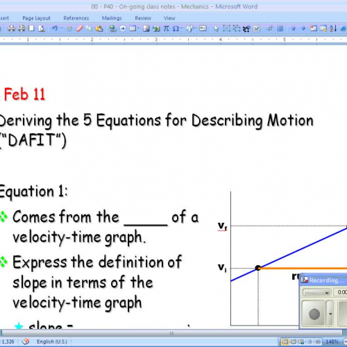 PHY 40S - Deriving DAFIT equations of motion