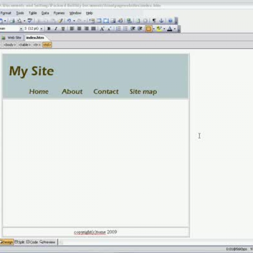 Frontpage 2003 using a custom template