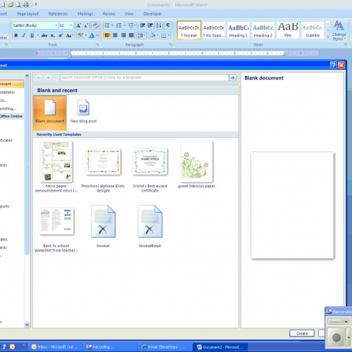 Using online templates MS Word 2007