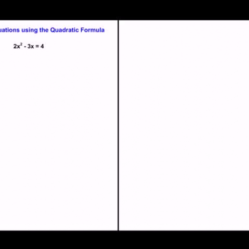The Quadratic Formula Part 1