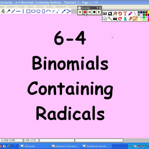6-4 Binomials containing radicals