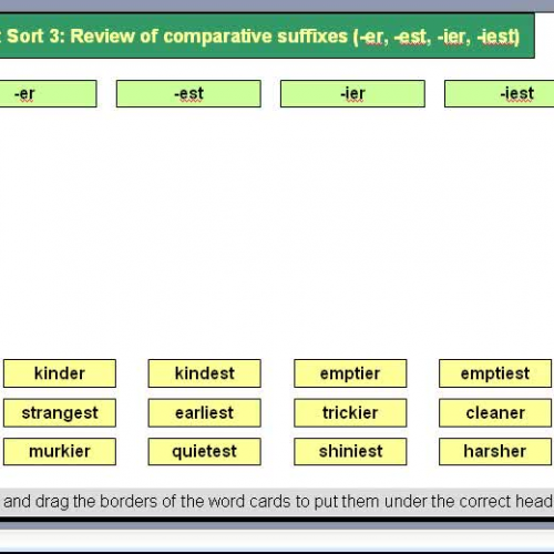 Forest Sort 3 Review of Comparative Suffixes