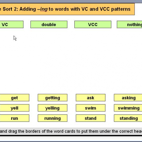Orange Sort 2  Adding -ing to Words with VC a