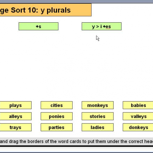 Orange Sort 10 Y Plurals