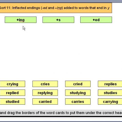 Orange Sort 11 Inflected endings added to wor