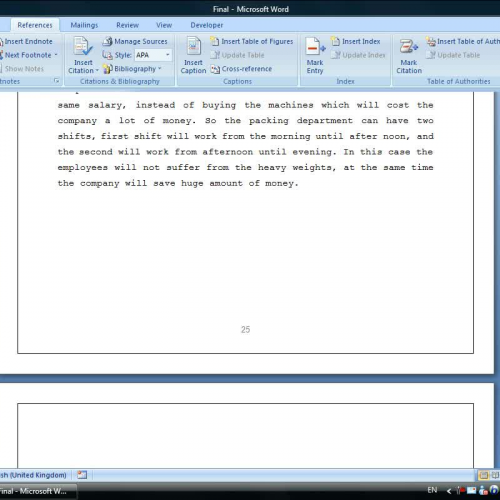 Create bibliography by using office 2007