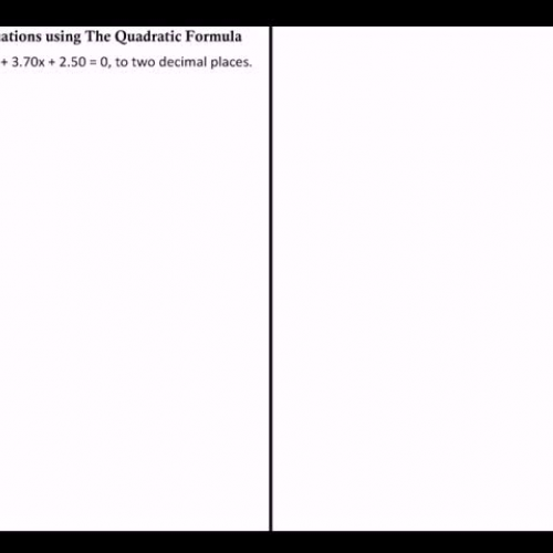 The Quadratic Formula Part 2