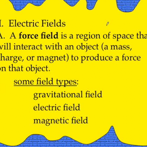 Electric Field Notes 1