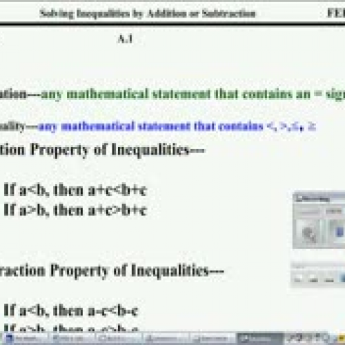 Lesson 6-1 Solve Inequalities with Addition a