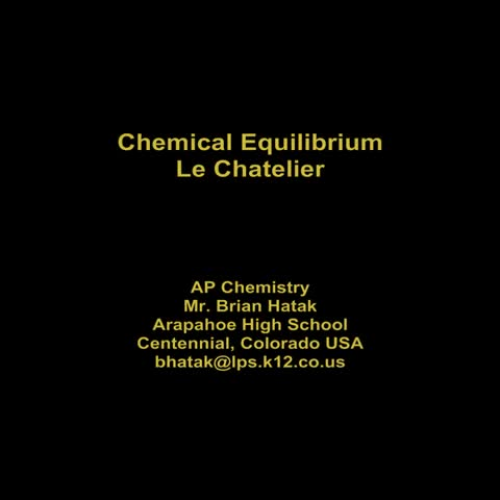 Equilibrium Le Chatelier