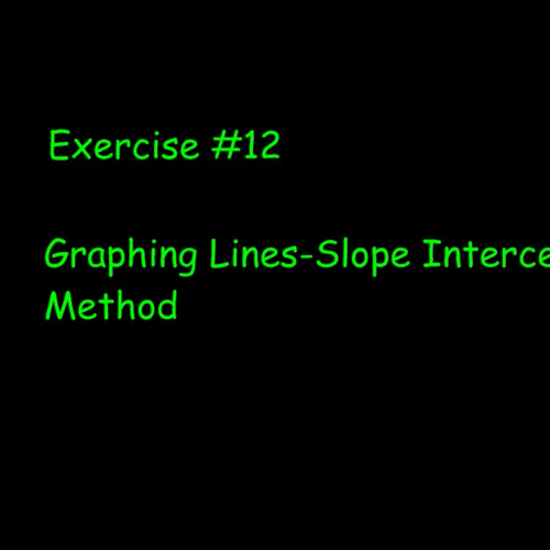 Slope Intercept method of graphing