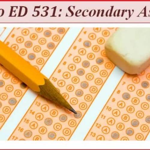 Welcome to ED 531 Secondary Assessment Feb 09