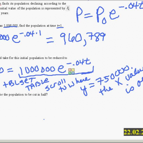 Population decay word problem part c