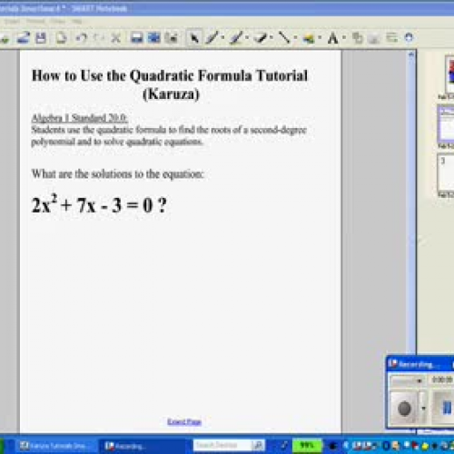 How to Use the Quadratic Equation Tutorial