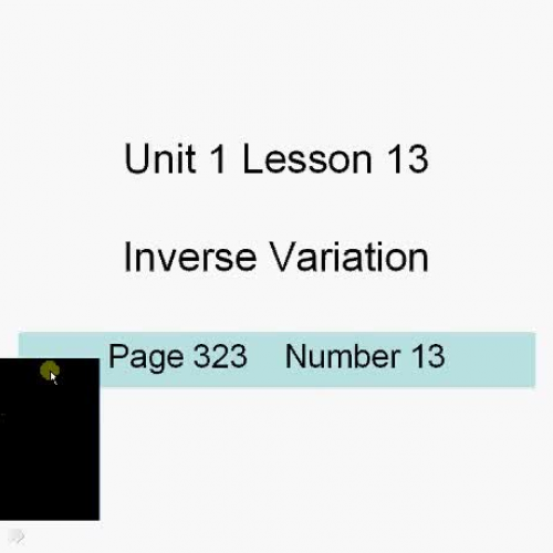 Algebra I Inverse Variation