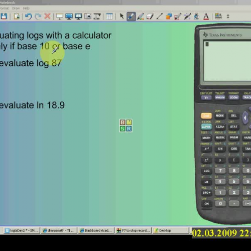 Evaluate logarithm on a calculator