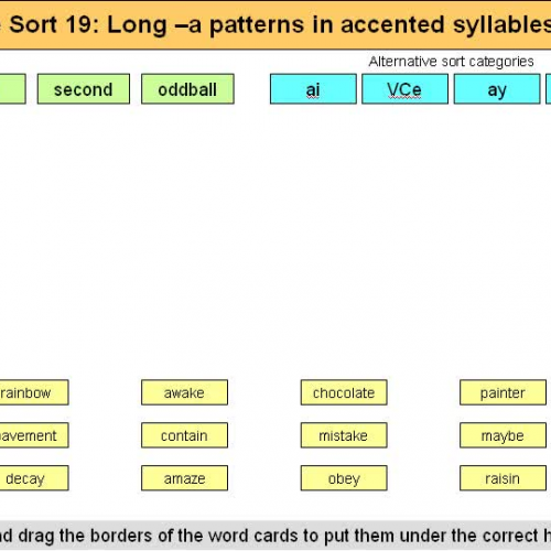 Orange Sort 19 Long a patterns in accented sy