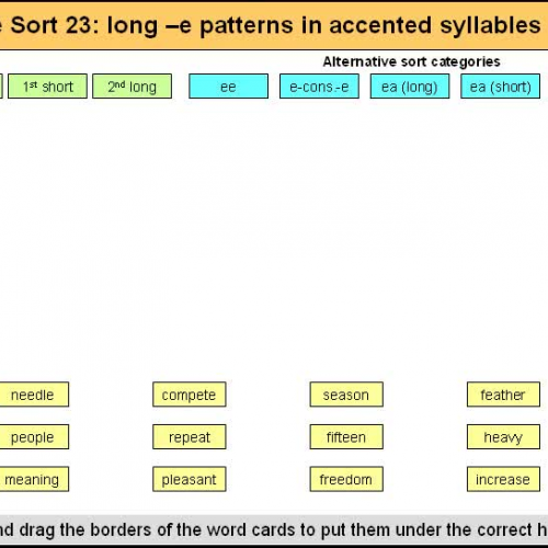 Orange Sort 23 Long e patterns in accented sy