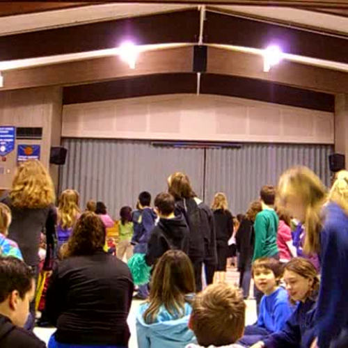 Wildcat Wave at Friendship PAWS Assembly Feb 