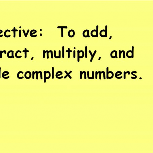 6-8 Complex Numbers