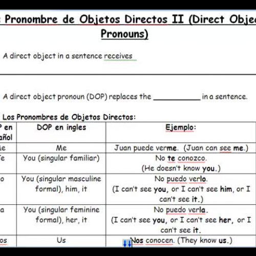 Direct Object Pronouns